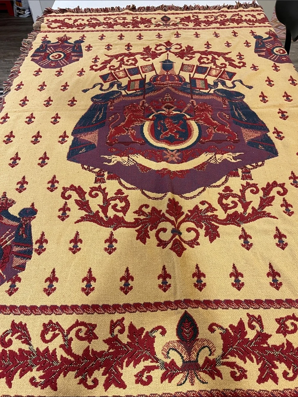 Vintage Goodwin Weavers Royal Arms Throw/Blanket